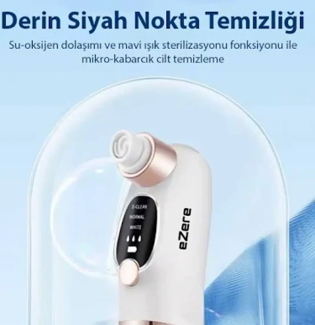 Ezere Su Hazneli Şarjlı Vakumlu Siyah Nokta Temizleme Cihazı