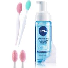 Greathings Çift Taraflı Siyah Nokta Gözenek Temizleyici Fırça ve Nivea Canlandırıcı Yüz Yıkama Köpüğü Normal Ciltler