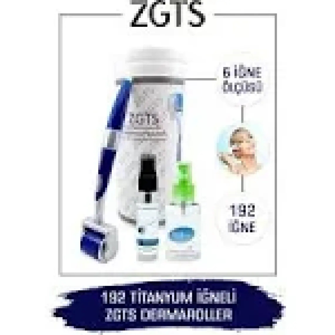 Kadınshop Zgts Blue Dermaroller Titanyum 192 İğneli Derma Roller