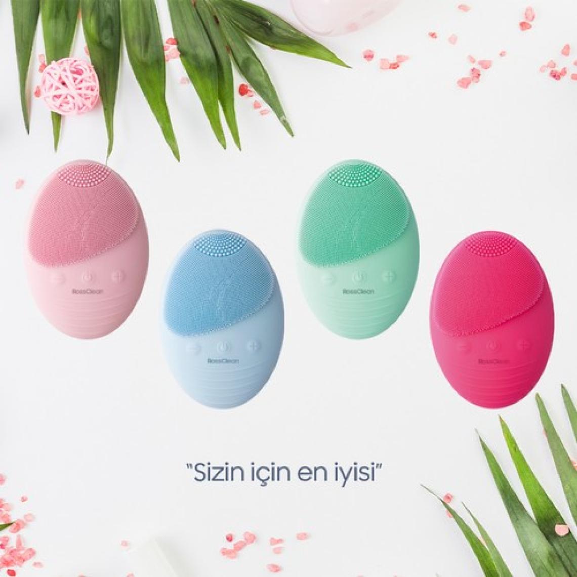RossClean Pro Yüz Temizleme ve Masaj Cihazı -5 Kademeli -Fototerapi Modu -Kablosuz Şarjlı- Açık Pembe