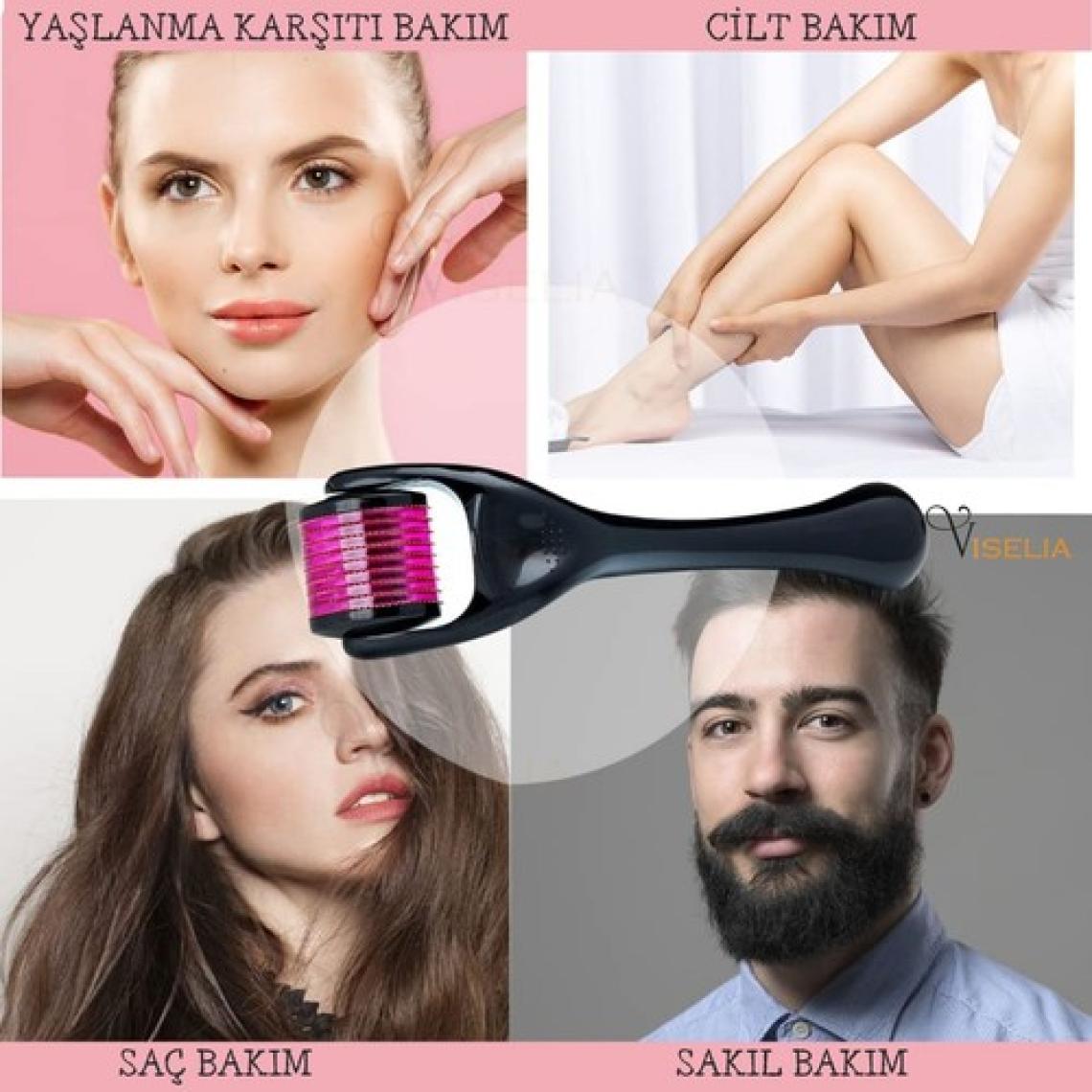 Viselia Skin Roller Dermoroller Aleti Full Çelik 540 Iğne Tek Kullanım Derma Roller 0.5 mm