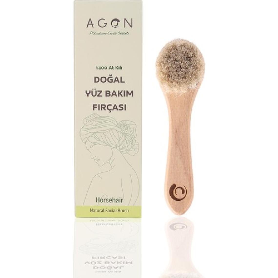 Agon Doğal At Kılı Yüz Bakım Fırçası ve Kabak Lifli Ballı Eşek Sütlü Sabun Seti