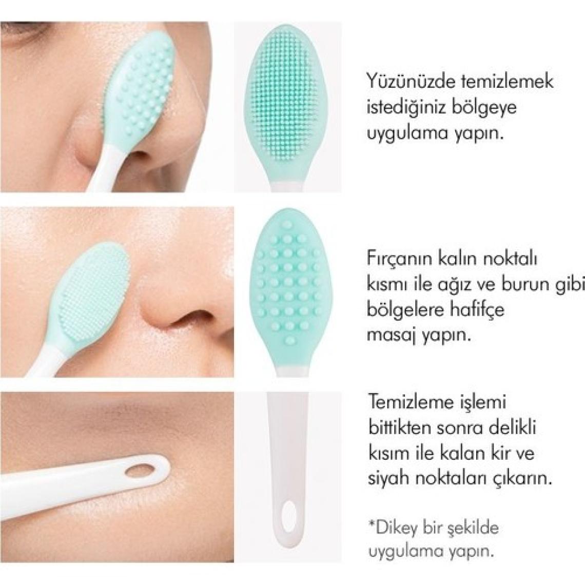 Greathings Çift Taraflı Siyah Nokta Temizleyici Fırça Dudak Burun Gözenek Temizleyici ( 2 Adet )