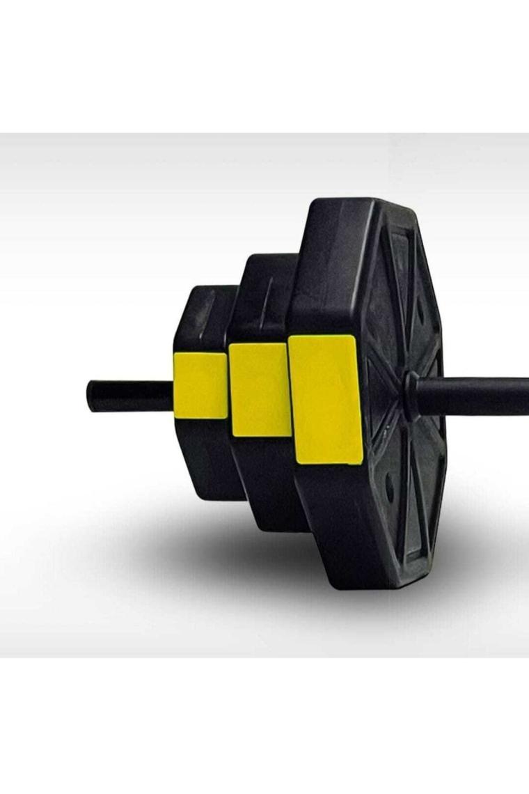 50 Kg (150 CM) Düz Bar Z Bar Dambıl-dumbell-ağırlık-halter–full Set Sarı Kapaklı