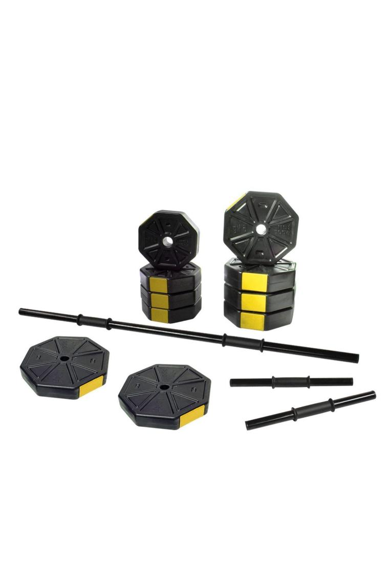 50 Kg (150 CM) Düz Bar Z Bar Dambıl-dumbell-ağırlık-halter–full Set Sarı Kapaklı
