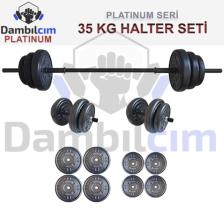 Platinum 35 KG Halter Seti 35 KG Dambıl Ağırlık Seti Vücut Geliştirme