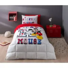 Mickey Mouse Collage Tek Kişilik Disney Lisanslı Lastikli Fitted Çarşaf Çocuk Uyku Seti