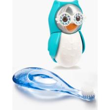 R.O.C.S. Baby 0-3 Yaş Diş Fırçası ve Flipper Baykuş Hijyenik Saklama Kabı Seti - Mavi Baykuş Figürü