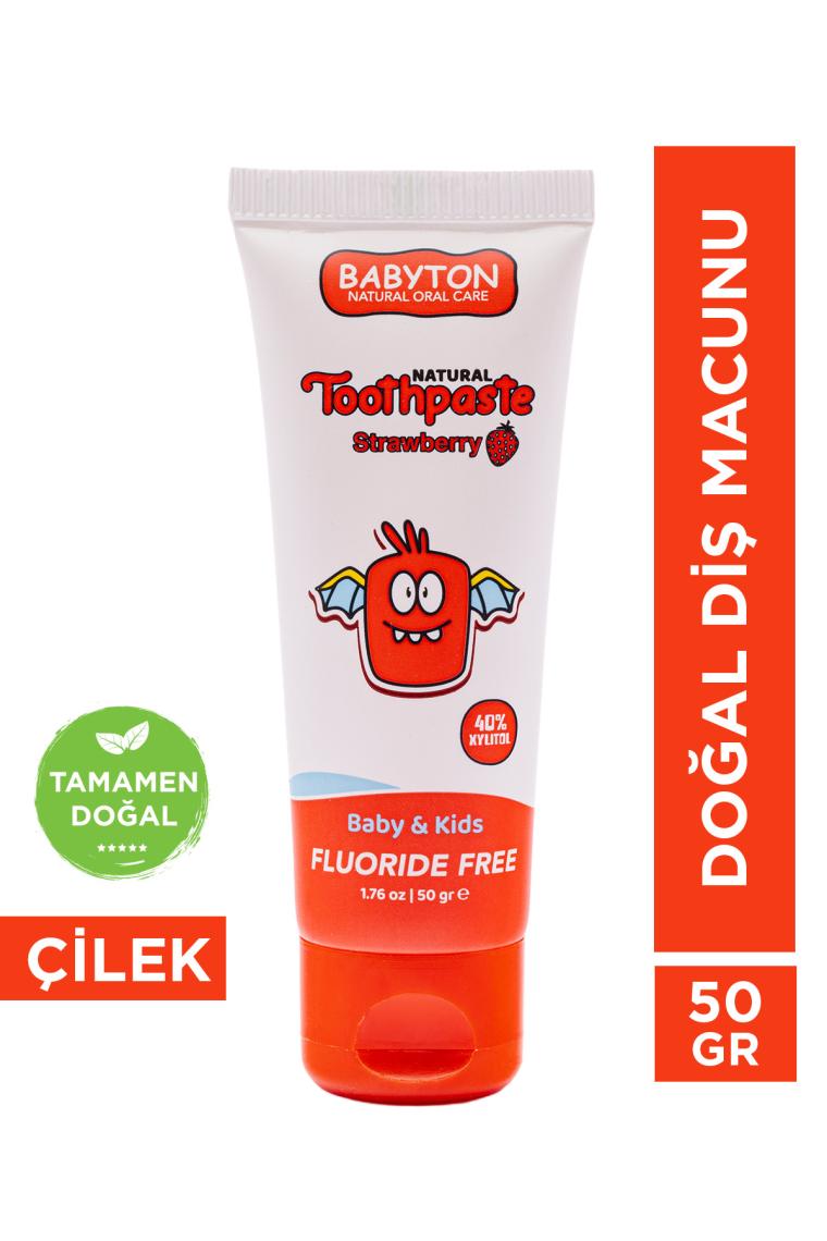 Babyton Doğal Çilek Diş Macunu Florürsüz 50 gr