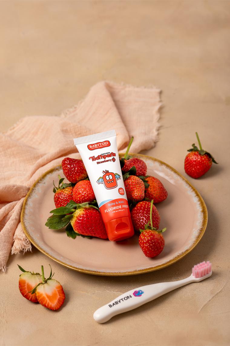 Babyton Doğal Çilek Diş Macunu Florürsüz 50 gr