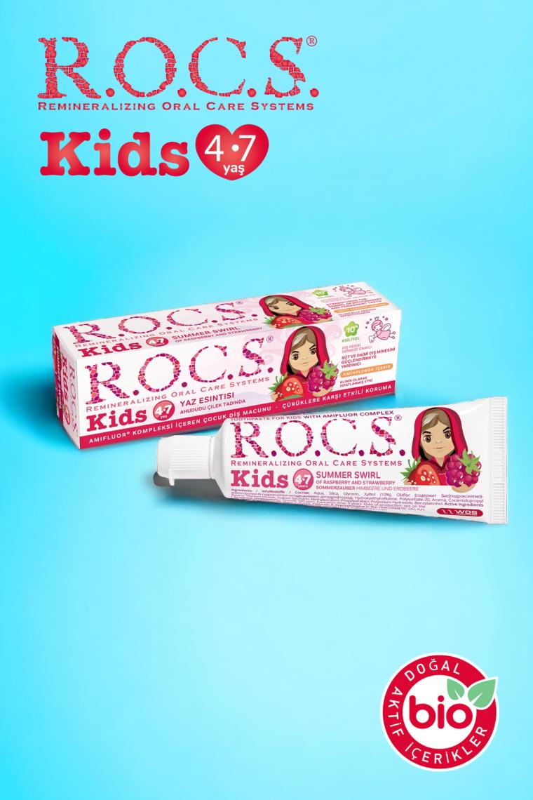 R.O.C.S. Kids 4-7 Yaş Ahududu-Çilek 35 ml Diş Macunu