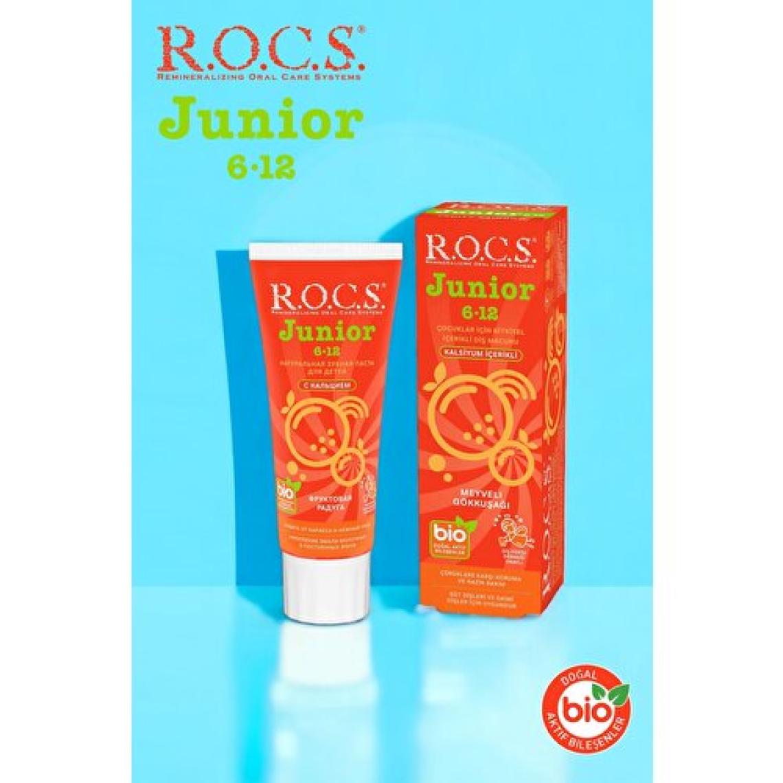 R.O.C.S. Junior 6-12 Yaş Meyveli Gökkuşağı Tadında 60 ml Diş Macunu