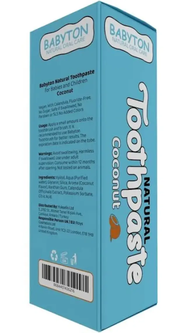 Babyton Doğal Hindistan Cevizi Diş Macunu Florürsüz 50 gr