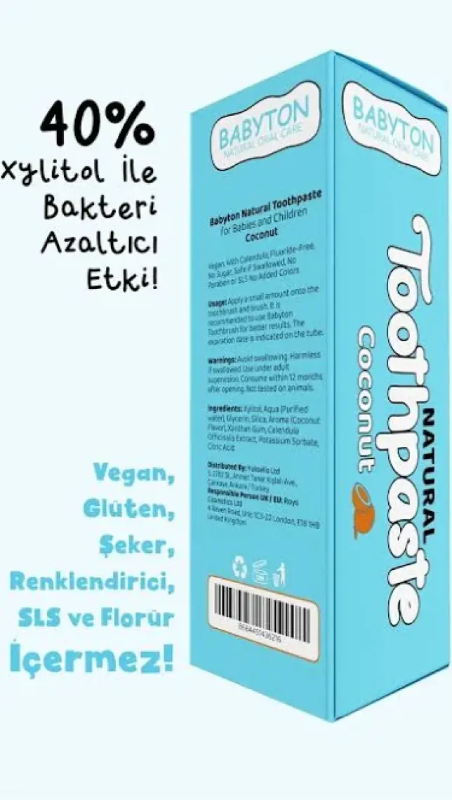 Babyton Doğal Hindistan Cevizi Diş Macunu Florürsüz 50 gr