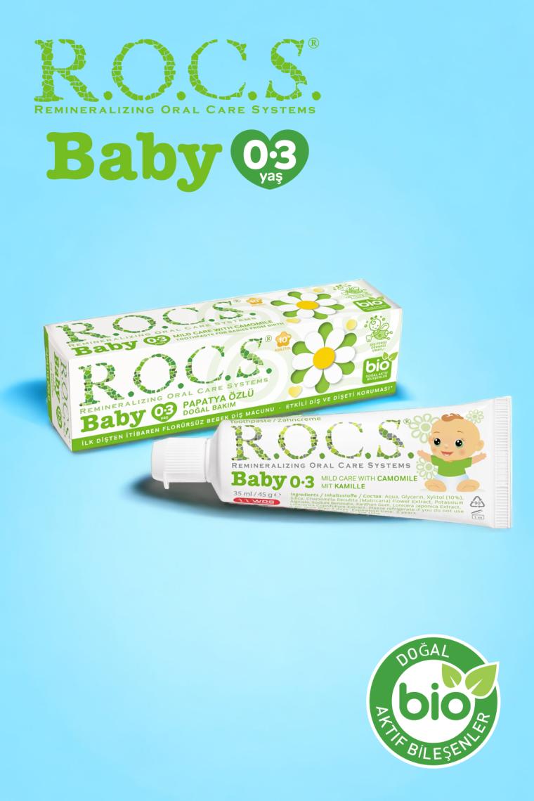 R.O.C.S. Baby 0-3 Yaş Papatya Özlü 35 ml Yutulabilir Diş Macunu