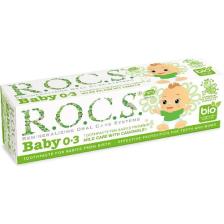 R.O.C.S. Bebek Diş Macunu - Papatya Özlü, Florürsüz, Doğal Formül, 0-3 Yaş için, Bitkisel BIO Bileşenler