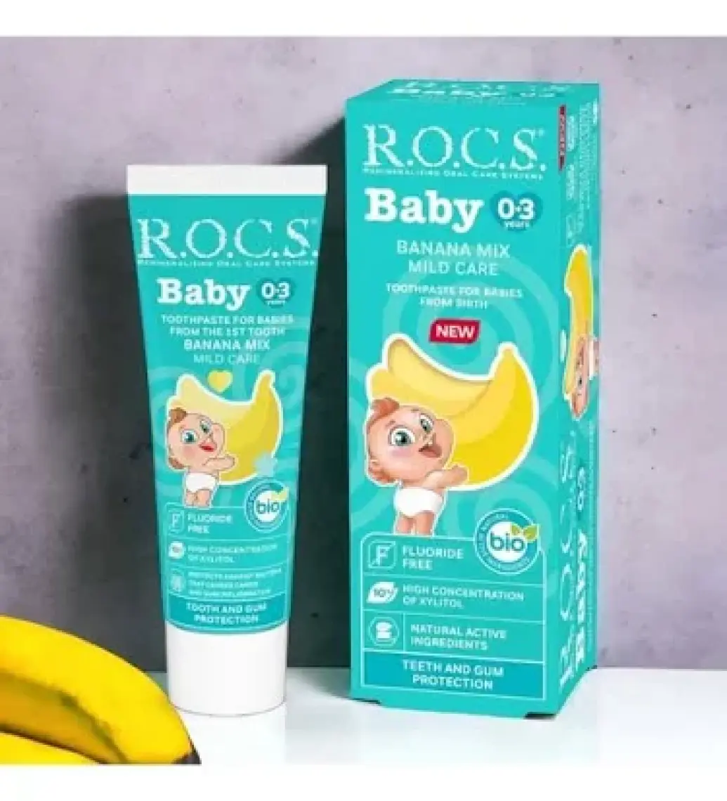 Rocs Baby Süt Dişler için  Muz Püresi 0-3 Yaş Diş Macunu 45 ml