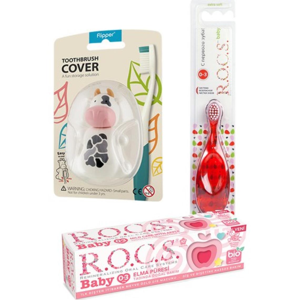 R.O.C.S. Baby Komple Ağız Bakım Seti - Bebek Diş Macunu + Bebek Diş Fırçası + Flipper Saklama Kabı