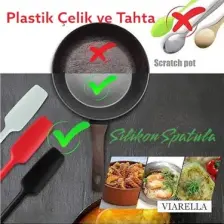 Viarella Büyük Boy Yanmaz Yapışmaz Silikon Kaşık