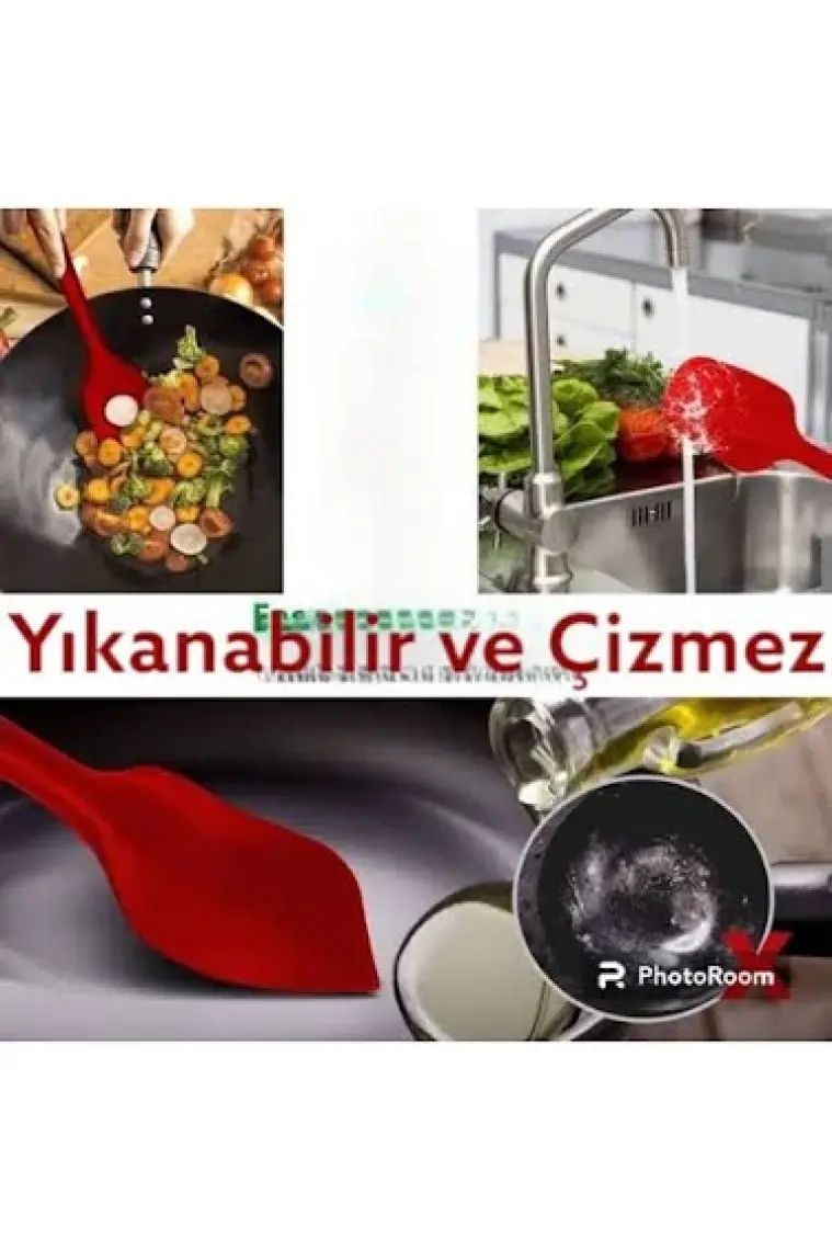 Viarella Büyük Boy Yanmaz Yapışmaz Silikon Kaşık