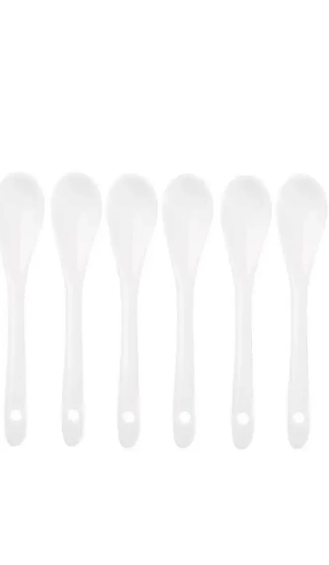Kosova Porselen Büyük Beyaz 6'lı Çay Kaşığı Set 13 cm