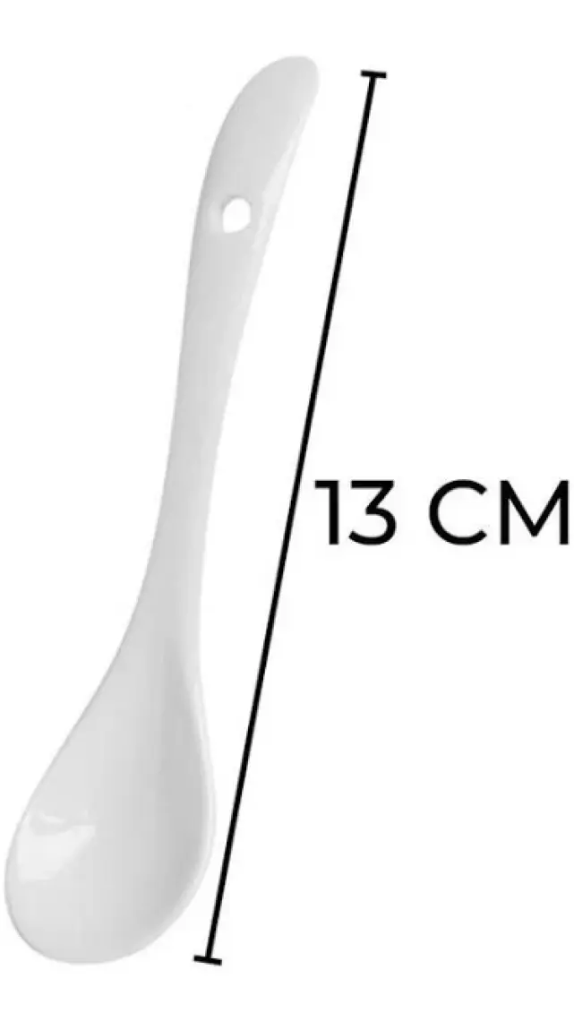 Kosova Porselen Büyük Beyaz 6'lı Çay Kaşığı Set 13 cm