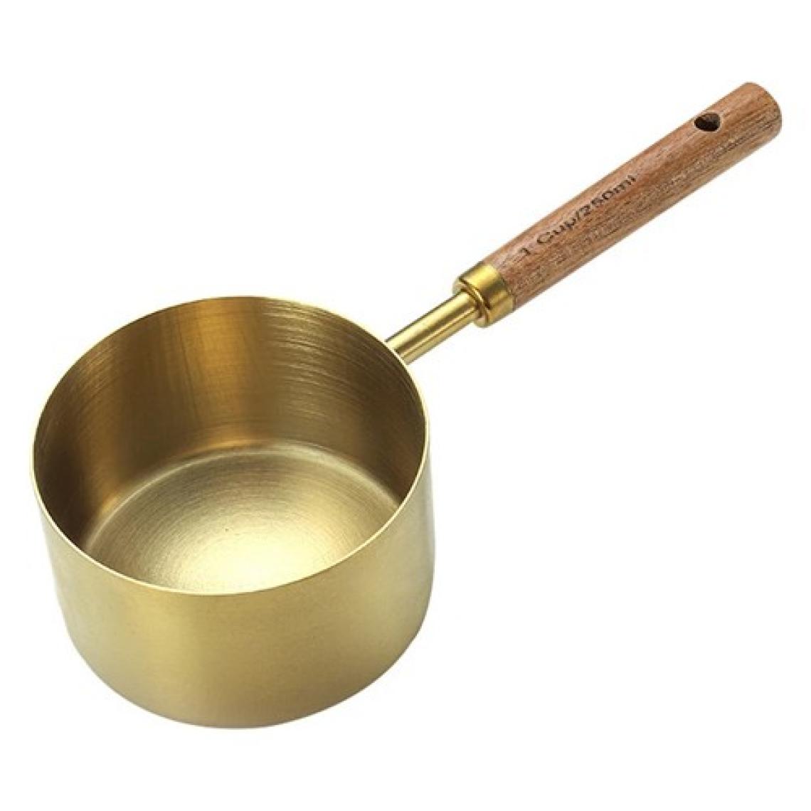 4'lü Ahşap Saplı Gold Lüks Ölçü Kaşığı - Ölçü Kabı