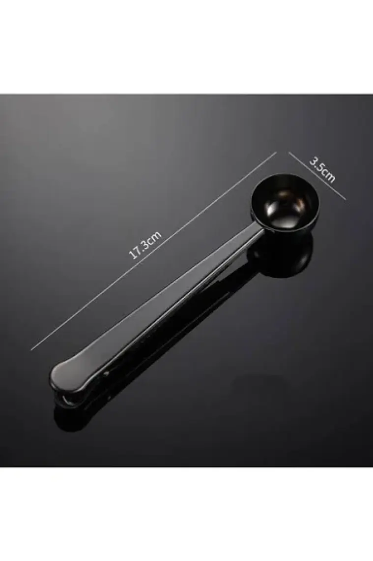 Miniminti Siyah Kahve Ölçü Kaşığı ve Paket Klipsi