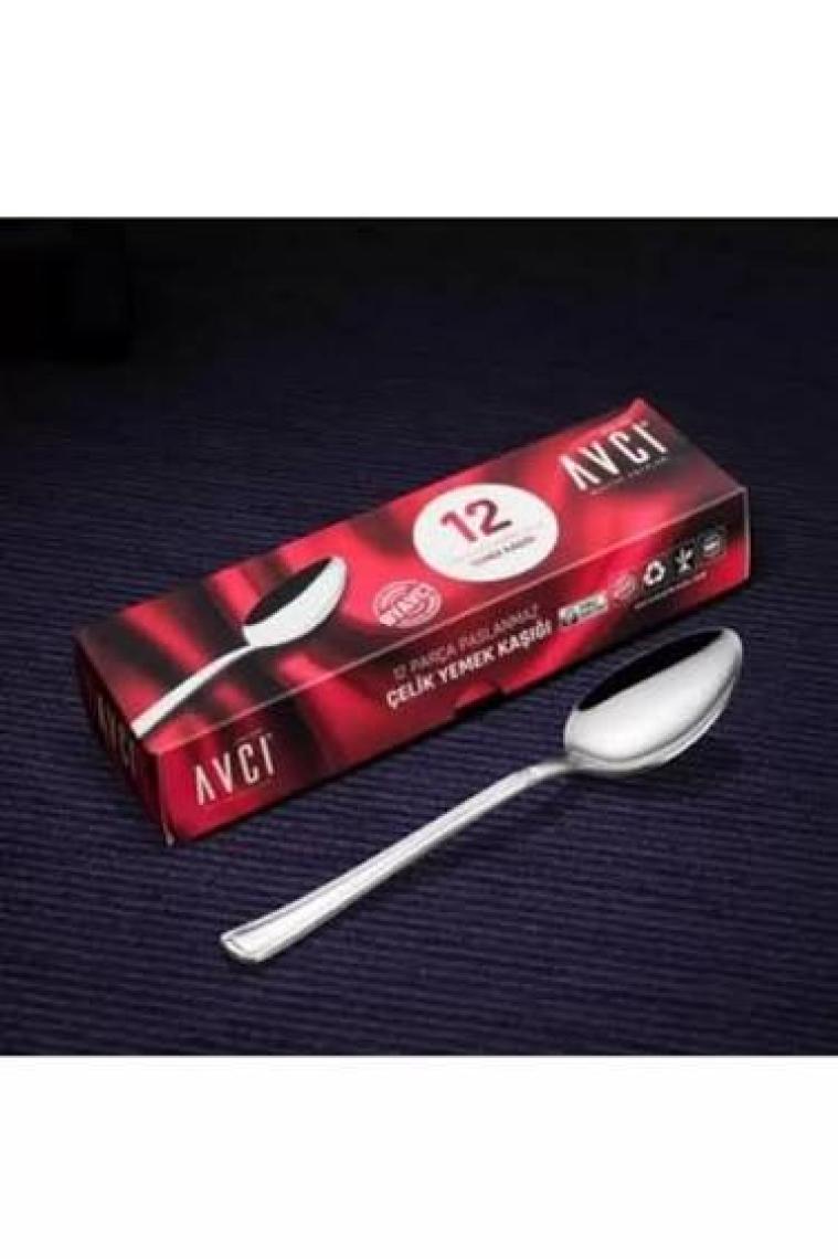 Avcı Nevra 6 Adet Yemek Kaşığı 18/10 Paslanmaz Çelik 2,5 mm