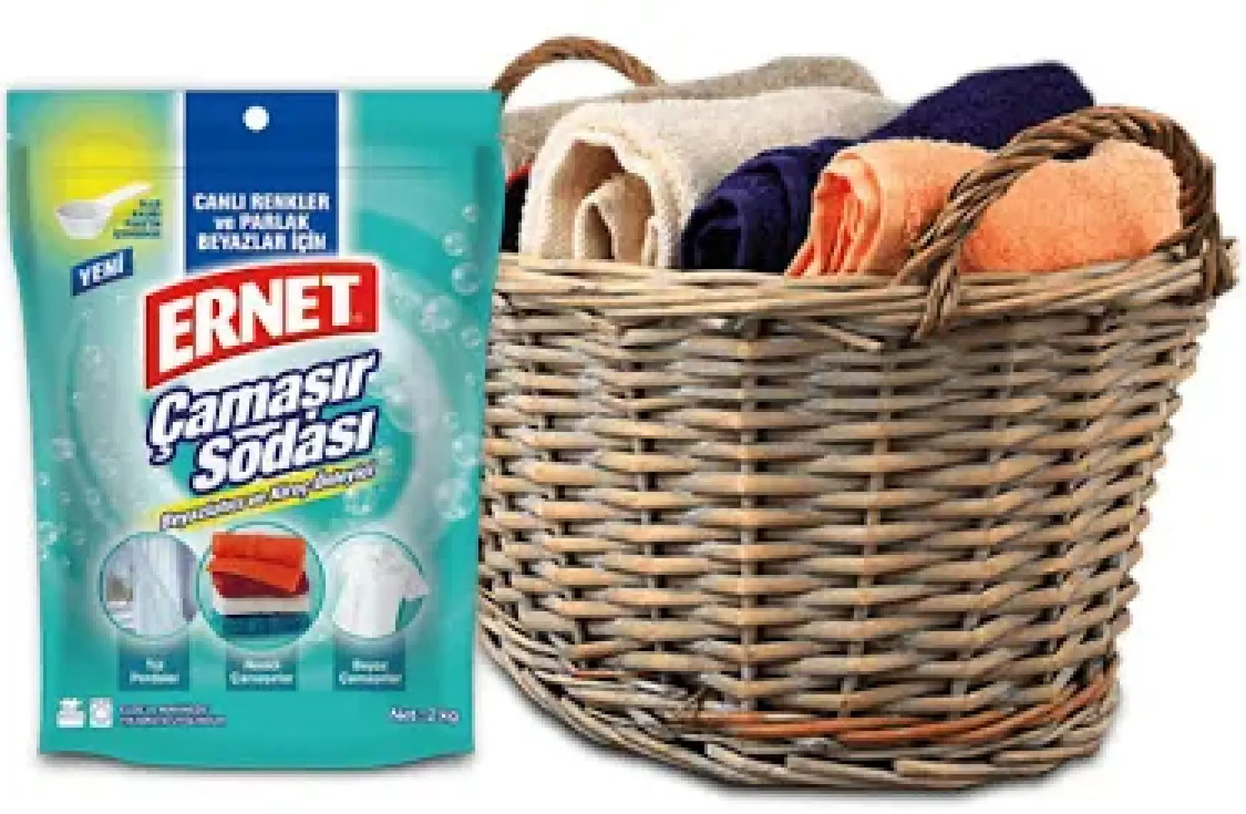 Ernet Temizlik Için Karbonat 1.5 kg x 2 Adet + Ernet Çamaşır Sodası 2 kg x 2 Adet