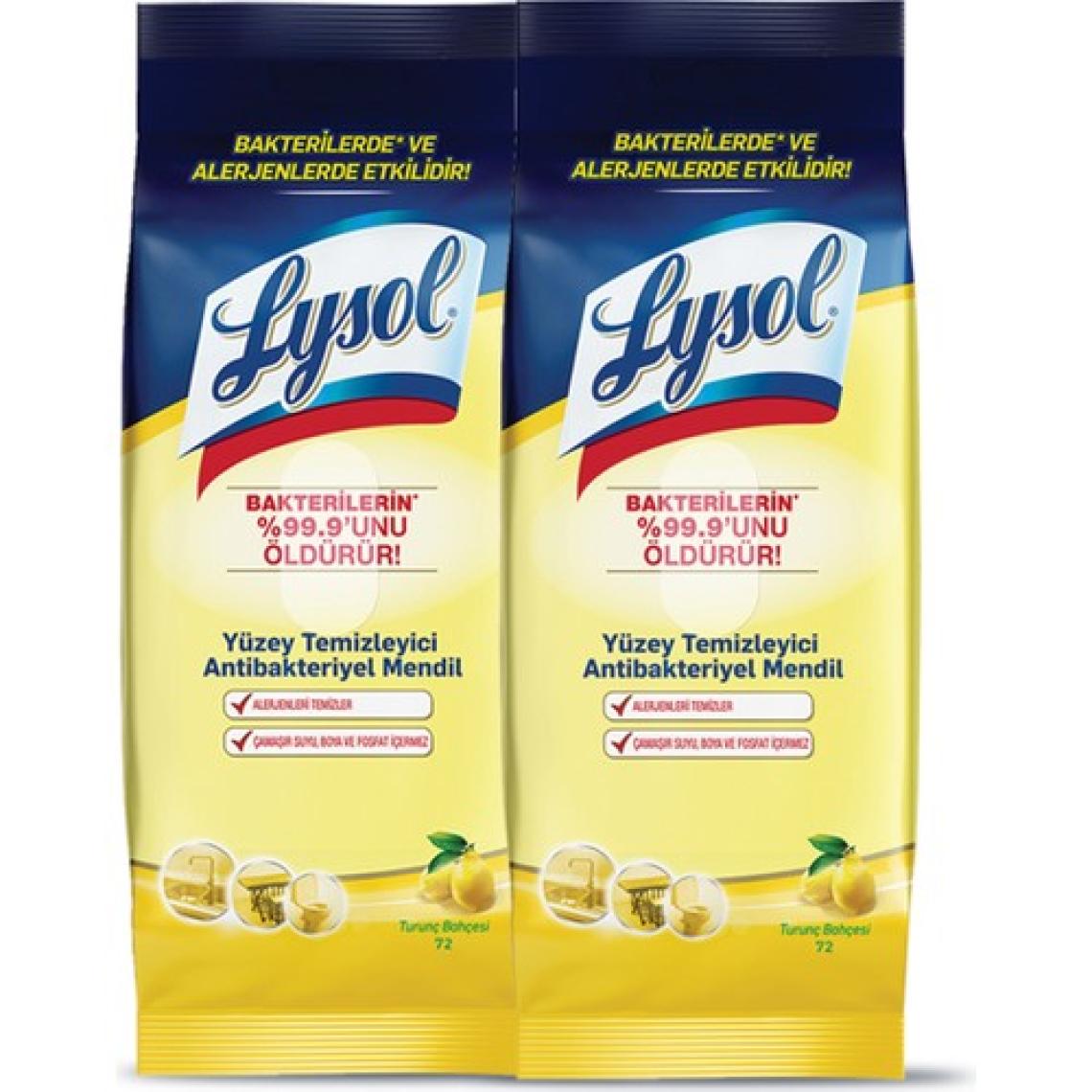 Lysol Yüzey Temizleyici Antibakteriyel Islak Mendil 2 x 72’li 144 Yaprak