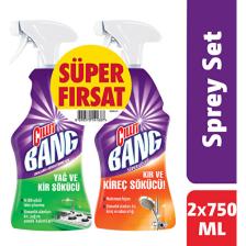 Cillit Bang Banyo ve Mutfak Temizleyici Yağ Çözücü & Kireç Sökücü Sprey 2'li Set (2x750 ml)