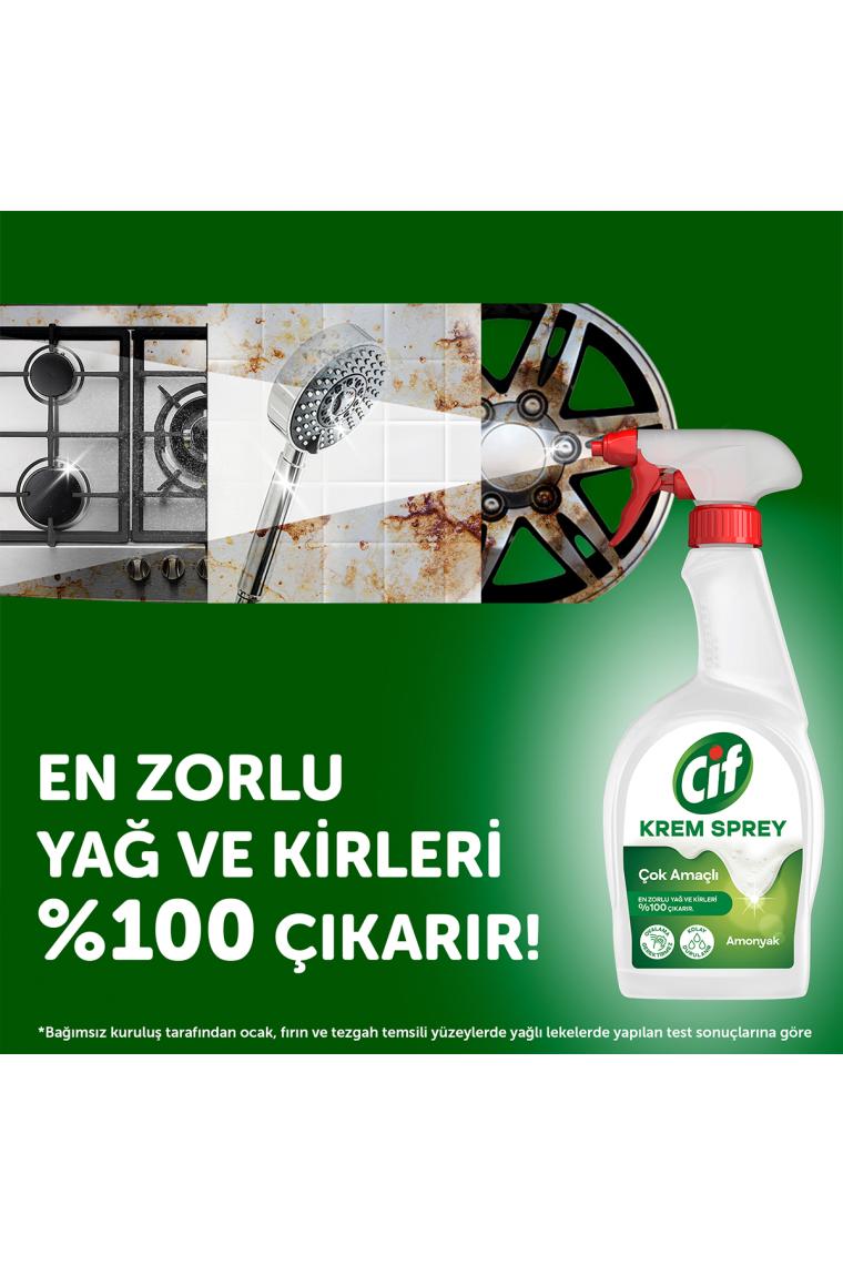 Krem Sprey %100 Krem Gücü Yağ, Kireç, Kir, Pas Sökücü Leke Çıkarıcı 750 Ml 1 Adet