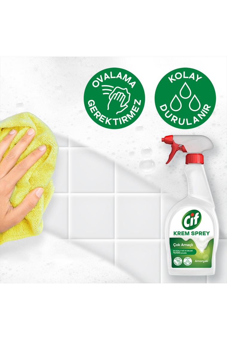 Krem Sprey %100 Krem Gücü Yağ, Kireç, Kir, Pas Sökücü Leke Çıkarıcı 750 Ml 1 Adet