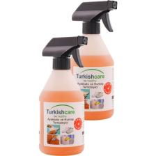 Turkishcare 2x500 ml Ceviz Kokulu Ayakkabı ve Kumaş Temizleme Spreyi - Solvent ve Fosfat İçermeyen, Çevre Dostu