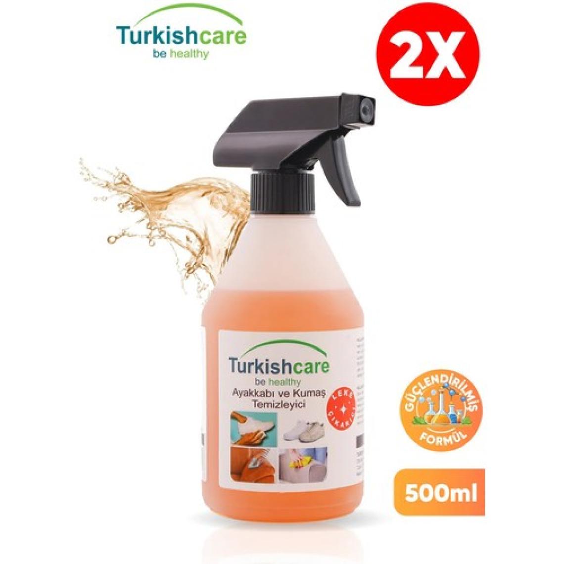 Turkishcare 2x500 ml Ceviz Kokulu Ayakkabı ve Kumaş Temizleme Spreyi - Solvent ve Fosfat İçermeyen, Çevre Dostu