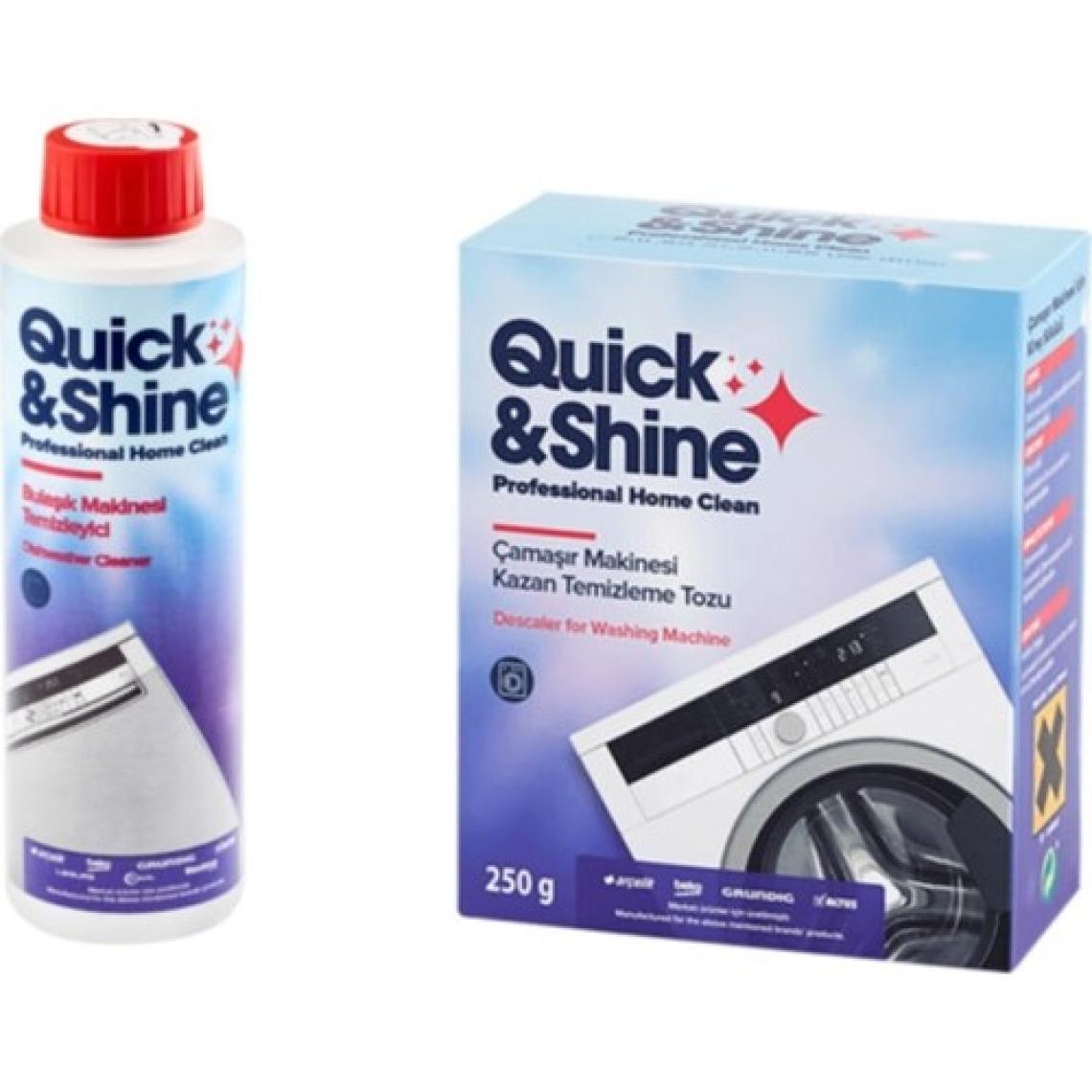 Quick&Shine Süper 2'li Çamaşır Makinesi Kazan Temizleme x Bulaşık Makinesi Temizleme Sıvısı Temizlik 2'li