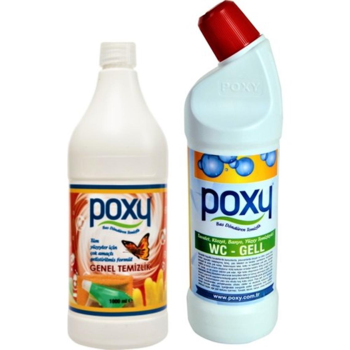Poxy Çok Amaçlı Genel Temizlik Leke Çözücü  1 Lt  & Wc Jell 1 Lt