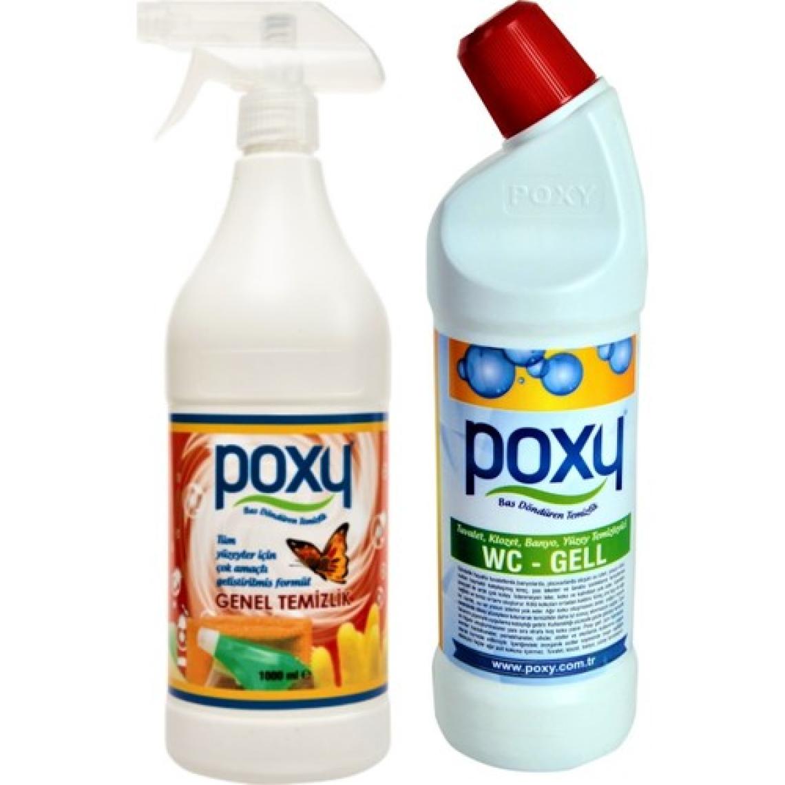 Poxy Çok Amaçlı Genel Temizlik Leke Çözücü  1 Lt  & Wc Jell 1 Lt
