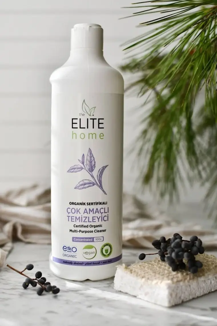 The Elite Home Organik Sertifikalı Çok Amaçlı Konsantre Genel Temizleyici 750 ml, portakal yağlı