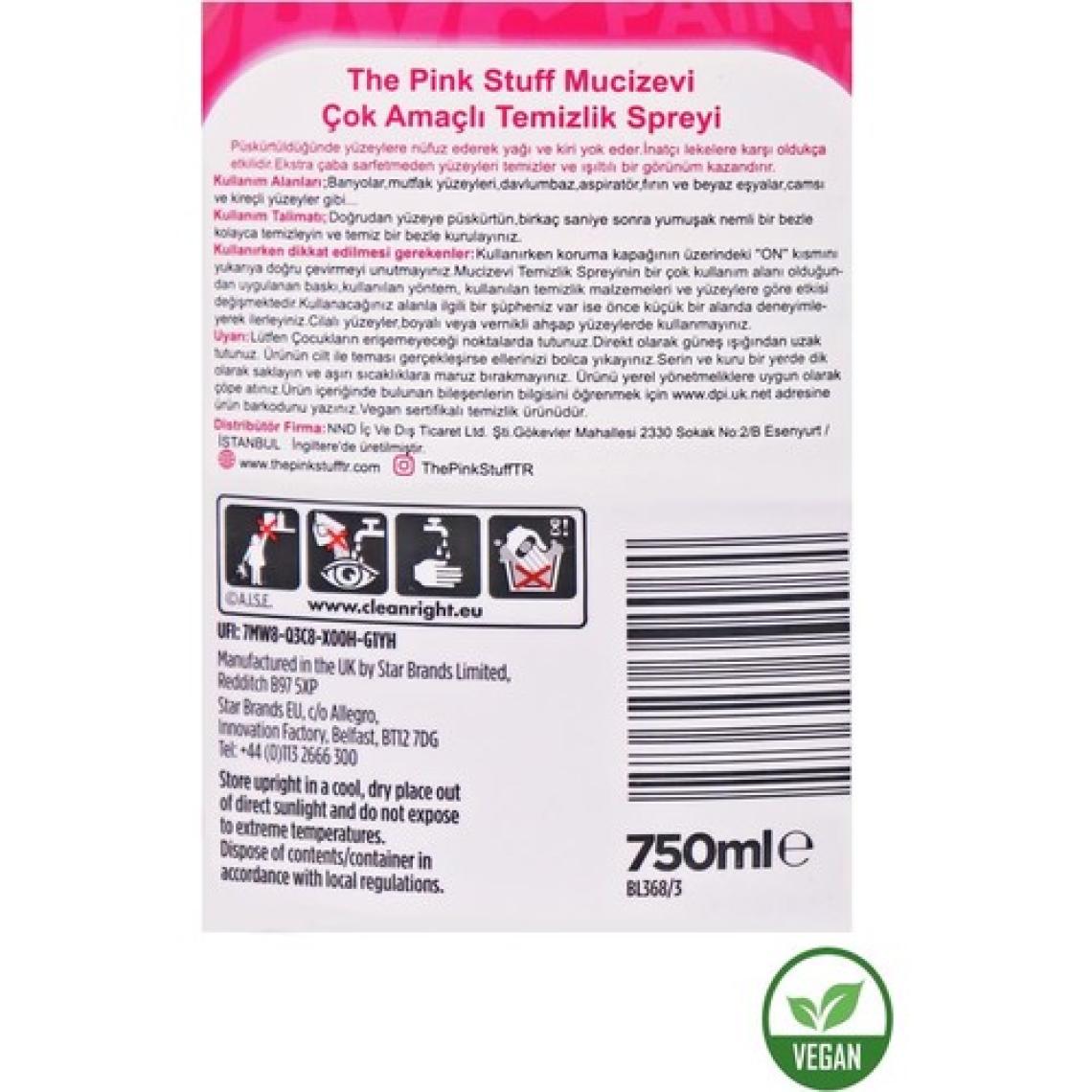 The Pink Stuff Mucizevi Çok Amaçlı Temizleme Spreyi 750ML