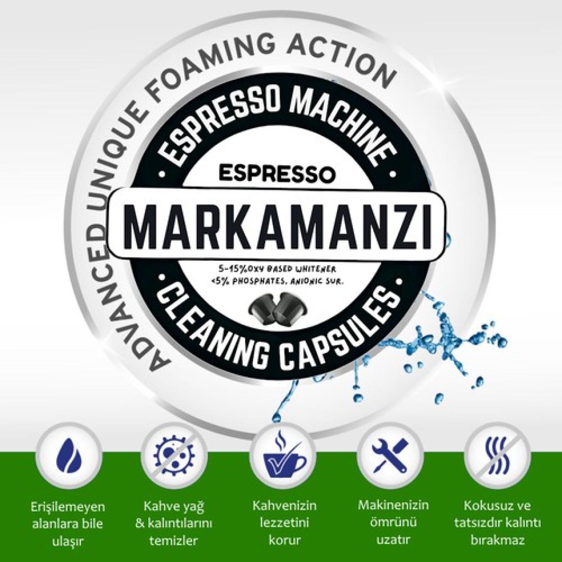 Markamanzi Kapsül Espresso Kahve Makineleri Yağ ve Tortu Temizleme Kapsülü 2 Adet | Nespresso Uyumlu