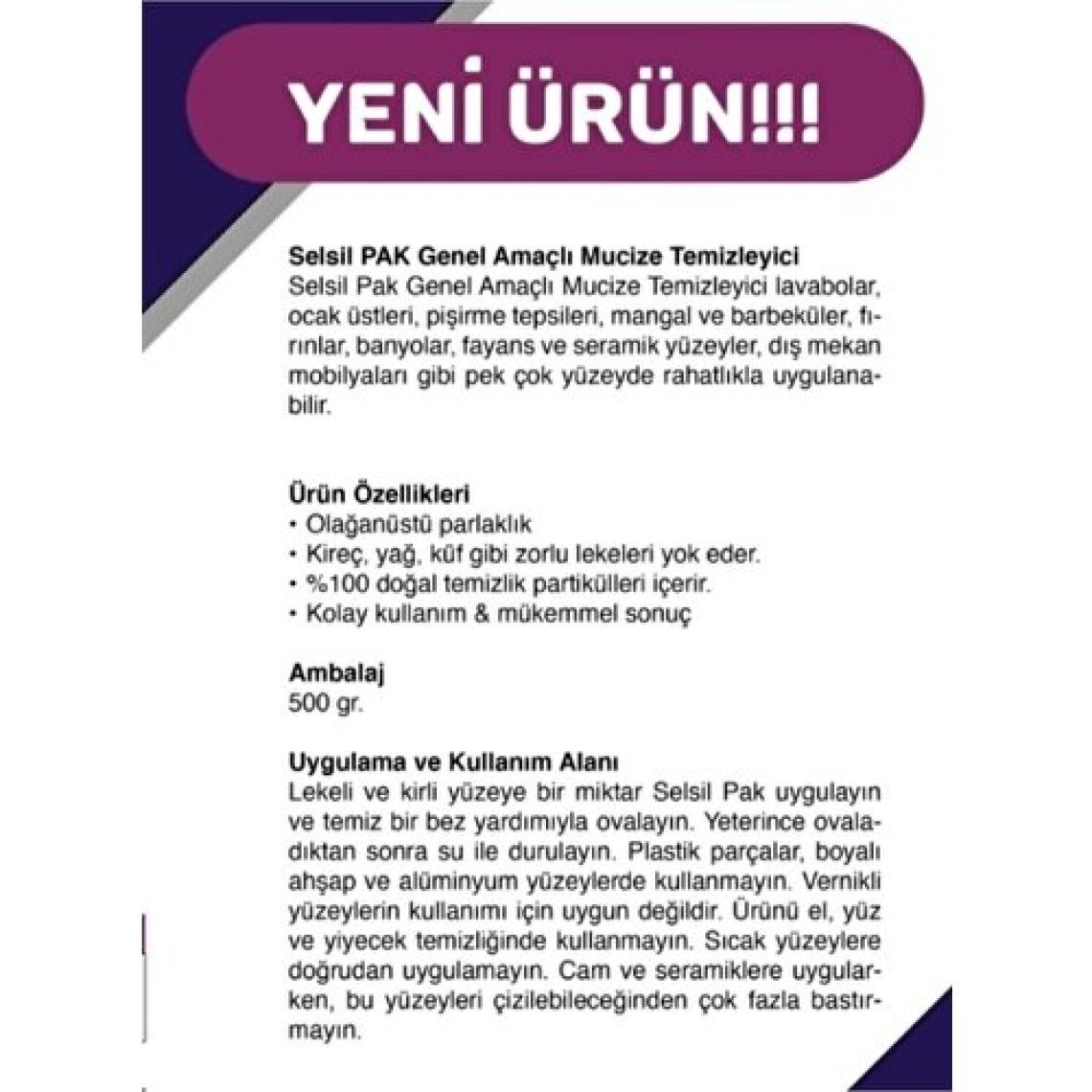 Selsil Pak Genel Amaçlı Temizleyici 500 gr x 2'li