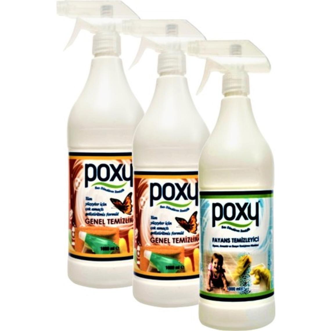 Poxy Çok Amaçlı Genel Temizlik 2 x 1 Lt & Fayans Derz Temizleyici 1 Lt