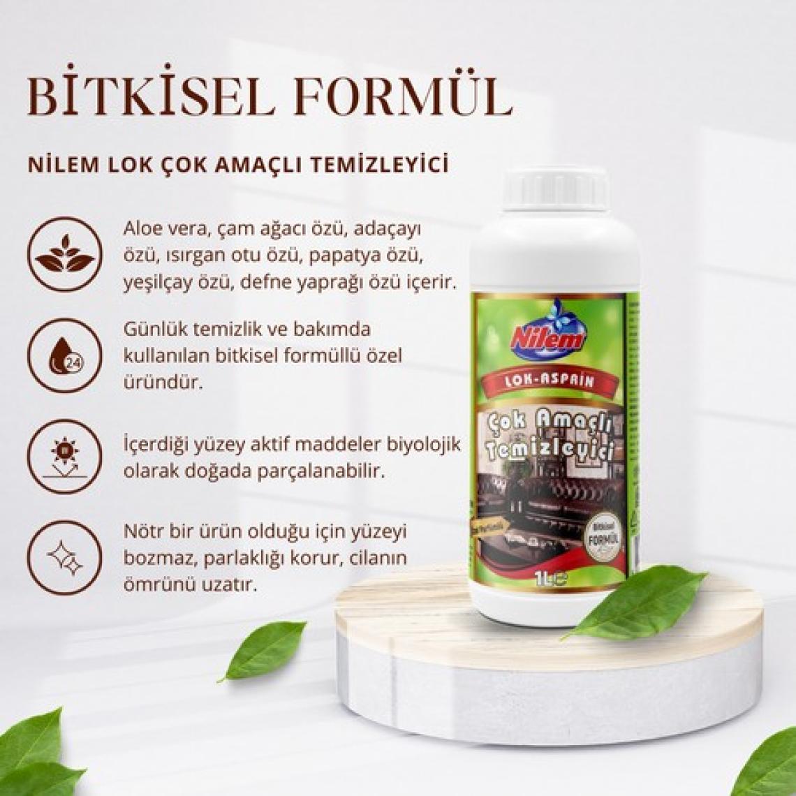 Nilem Lok Çok Amaçlı Temizleyici Bitkisel Formül 1 L