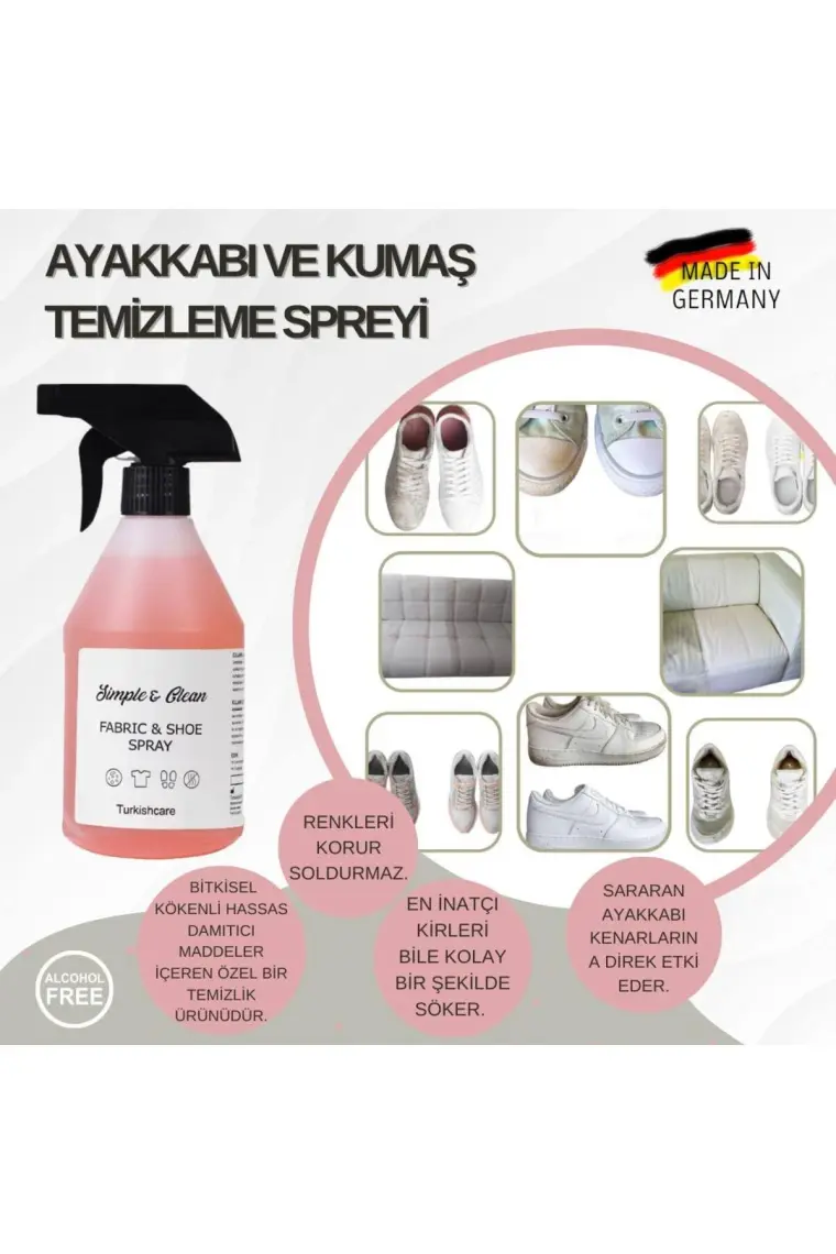 Ayakkabı Ve Kumaş Temizleme Spreyi Banyo Temizlik Spreyi
