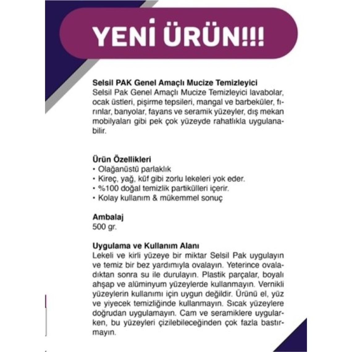 Selsil Pak Genel Amaçlı Temizleyici 500 gr x 2'li