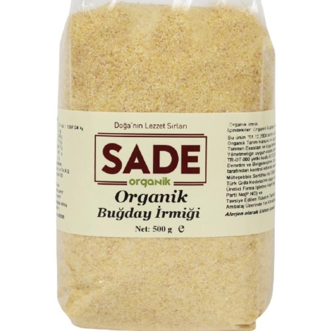Sade Organik Buğday Irmiği 500 gr