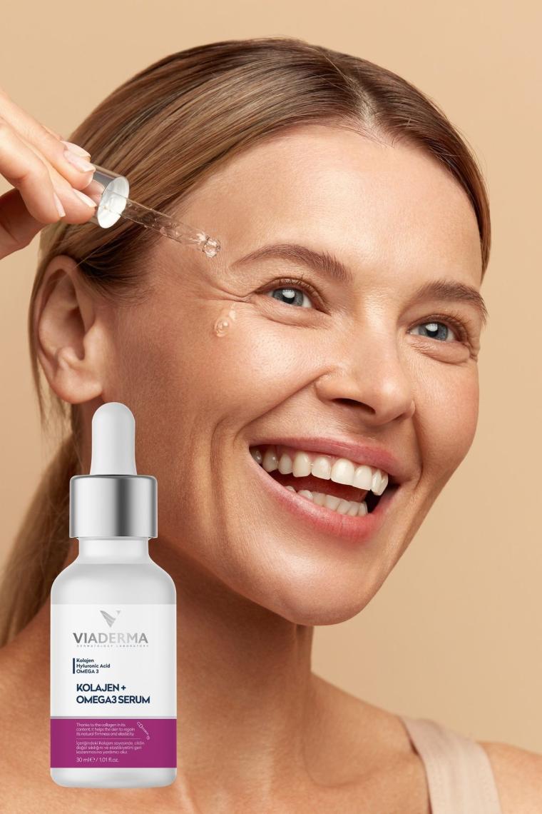 Dermavia Kolajen & Omega3  Serum 30 ml Genç Görünüm Cildi Besler