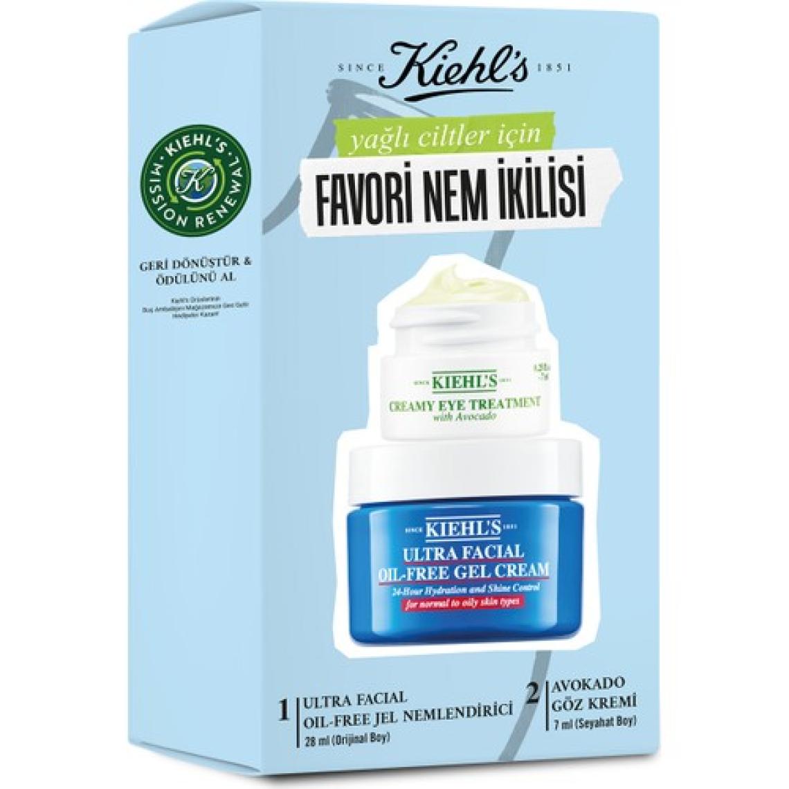 Kiehl's Ultra Facial Oil Free Cream - Avokadolu Göz Kremi Nem İkilisi Seti